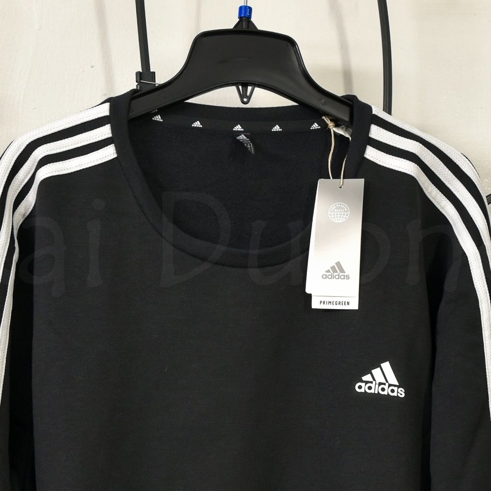 Adidas Men’s Crew Neck Sweatshirt  BLACK - Picture 4 of 9